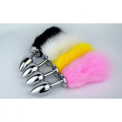 Plug Anal Aço com Rabo de Coelho